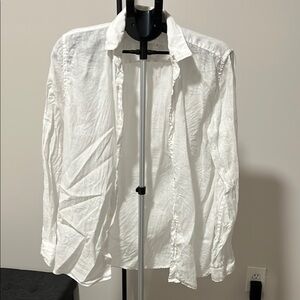 Zara Classic White Men's 100% Linen Shirt